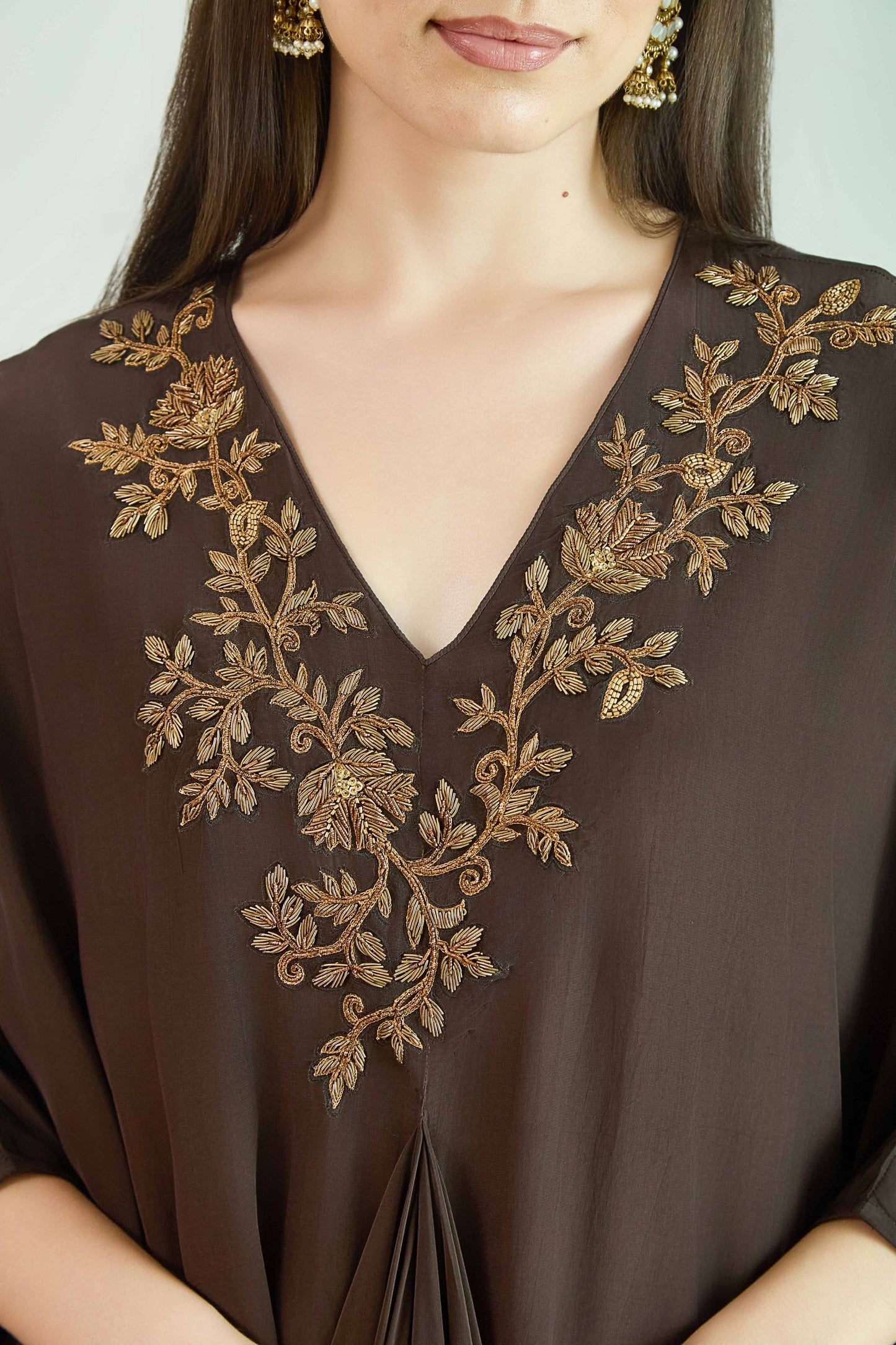 Mallika - Tuscon Brown Drape Dress