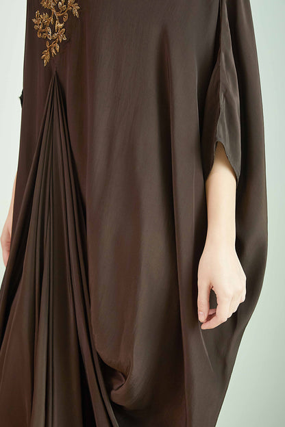 Mallika - Tuscon Brown Drape Dress