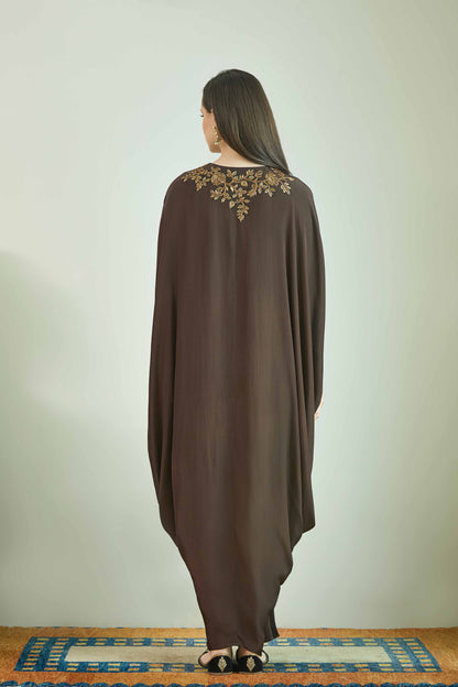 Mallika - Tuscon Brown Drape Dress