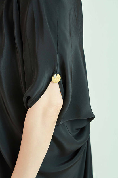 Rajnigandha-Black Drape Dress