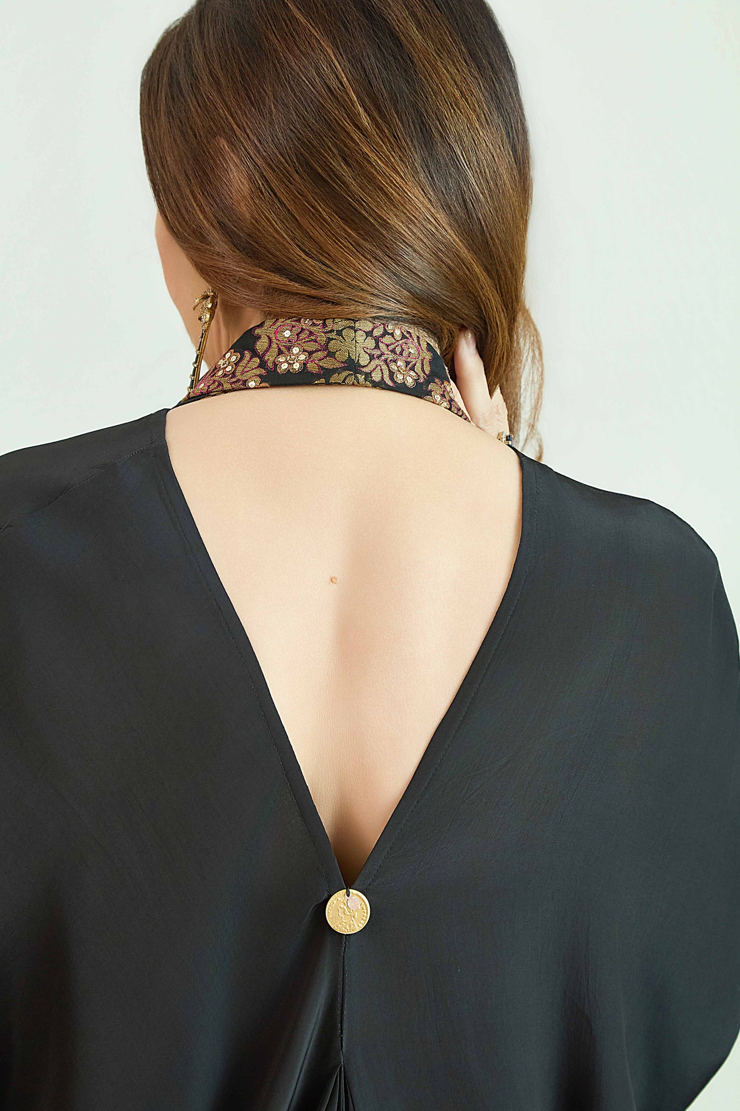 Rajnigandha-Black Drape Dress
