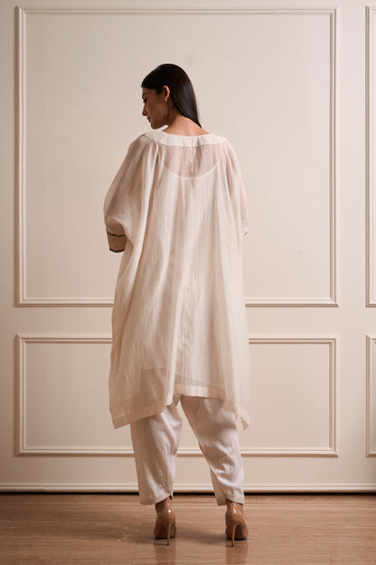 Bela Ivory Malmal Kaftan kurta Set