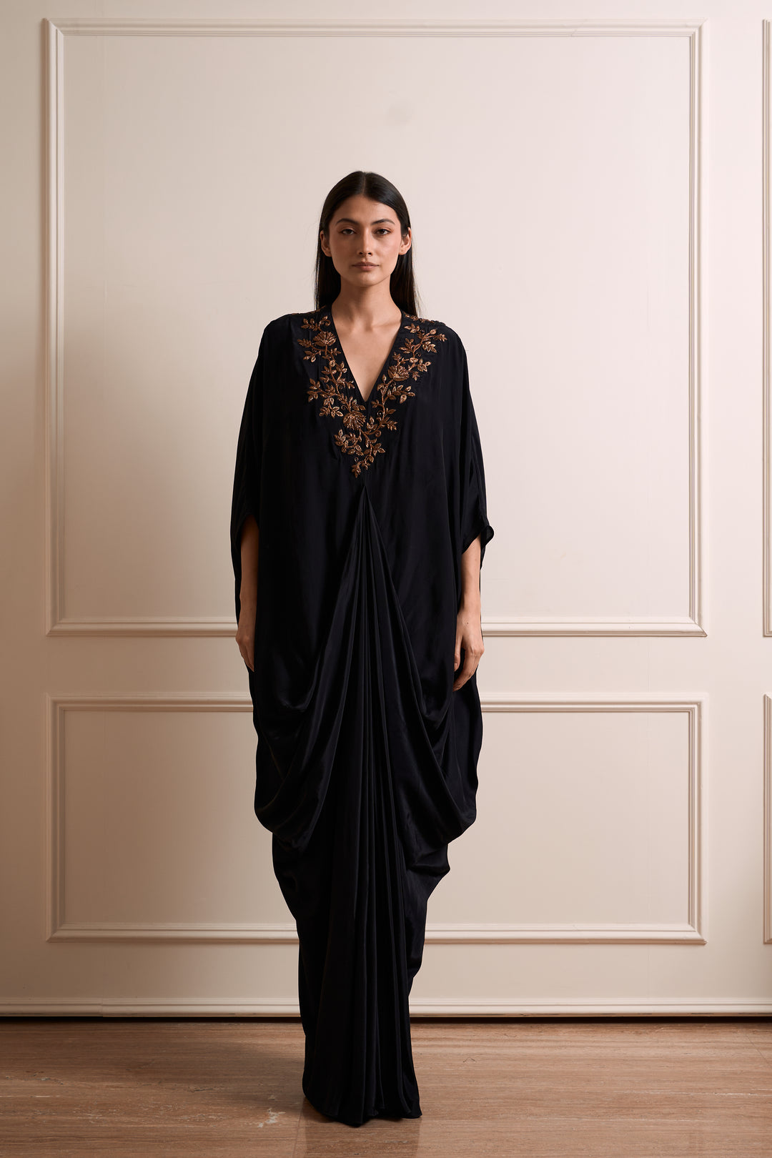 Mallika Black Drape Dress  House of Inari