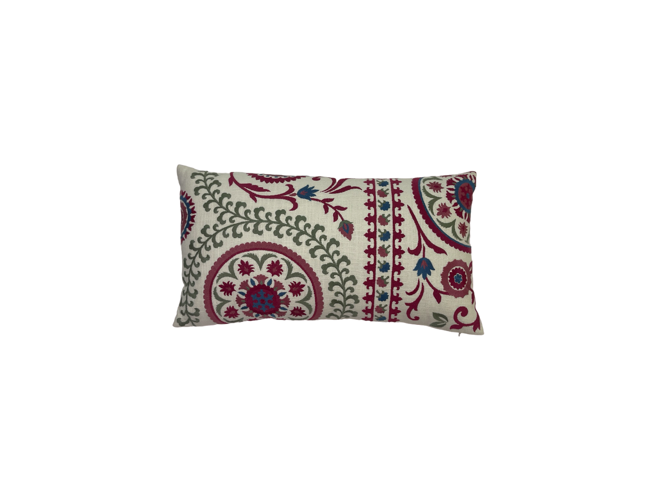 Tashkent Suzani Embroidered Off White Dusty Cushion Cover